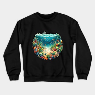 Underwater Ocean Low Poly Crewneck Sweatshirt